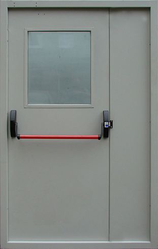 Дверь противопожарная дымогазонепроницаемая двупольная EIS60 с остеклением 